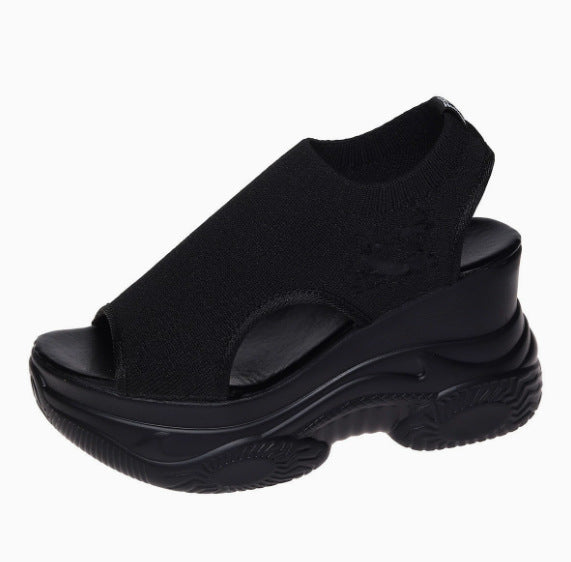 Keilabsatz-Sandalen im Feen-Stil mit Plateau