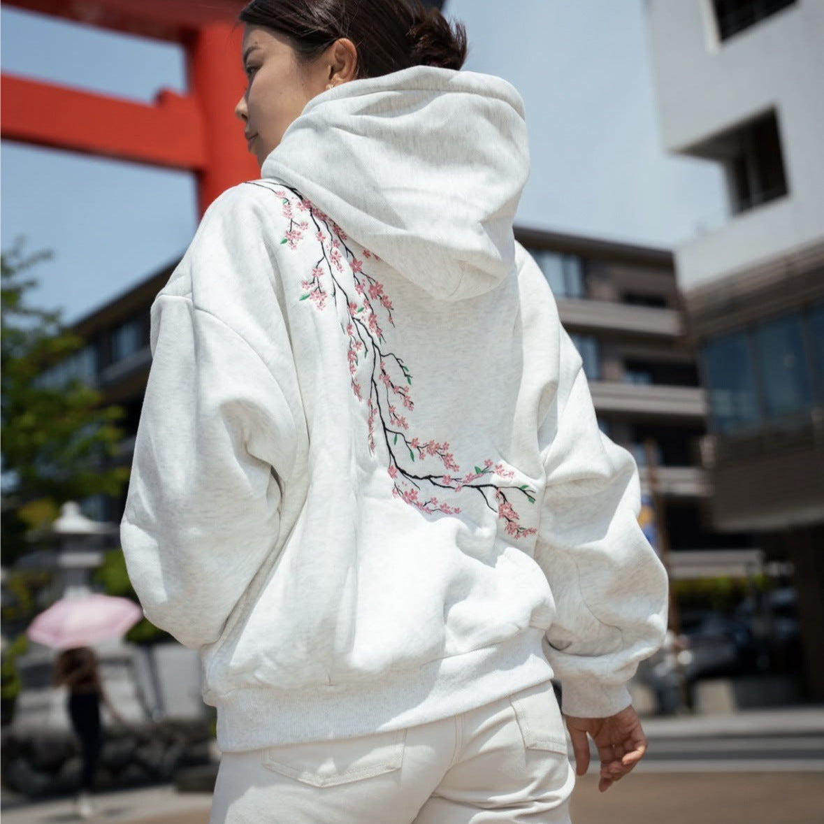 Hoodie Kirschblüte Street Hip Hop Retro