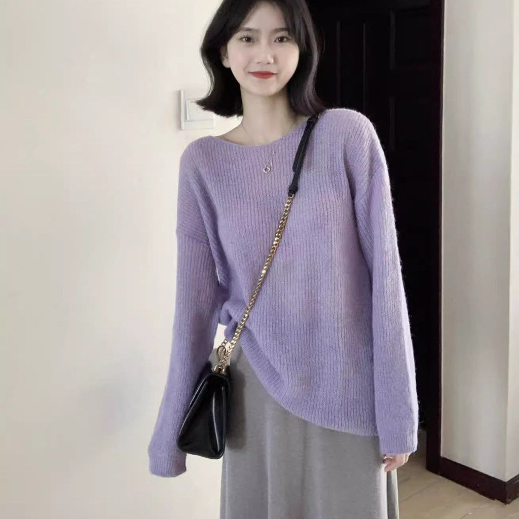 Lockerer Strickpullover im Lazy Style