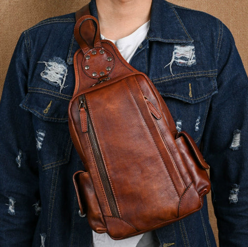 Männer Brusttasche aus Echtleder