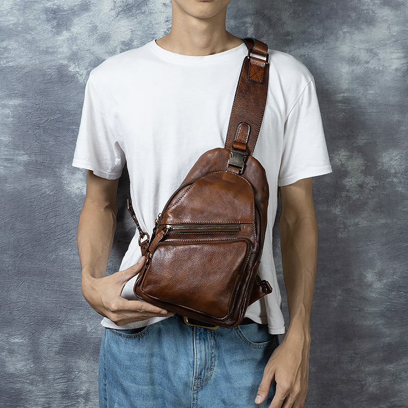 Retro-Messenger-Bag aus Leder
