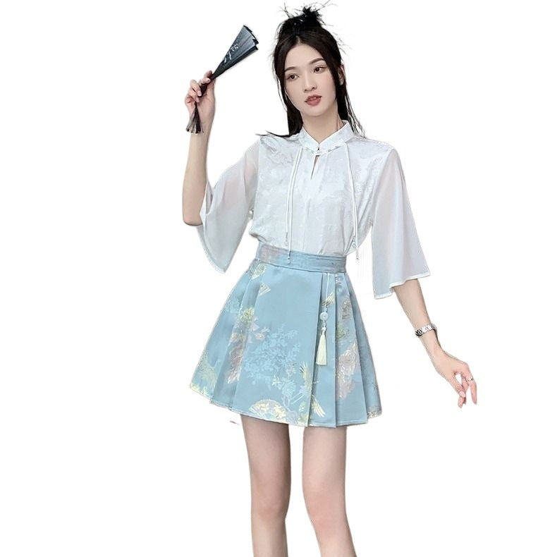 Satin Jupe im New Chinese-Style