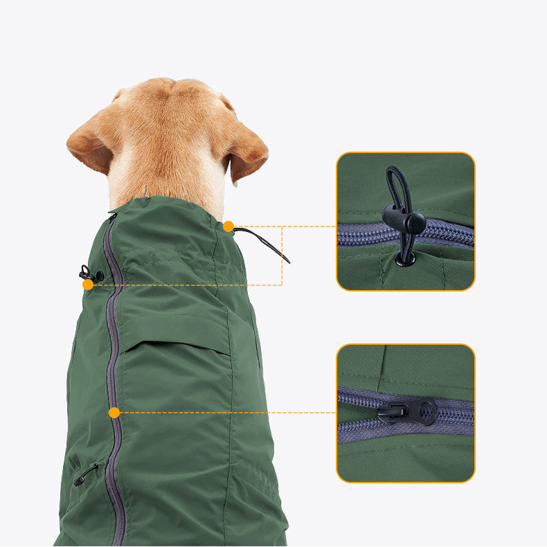 Hundemantel mit Reflektoren und Grippzonen