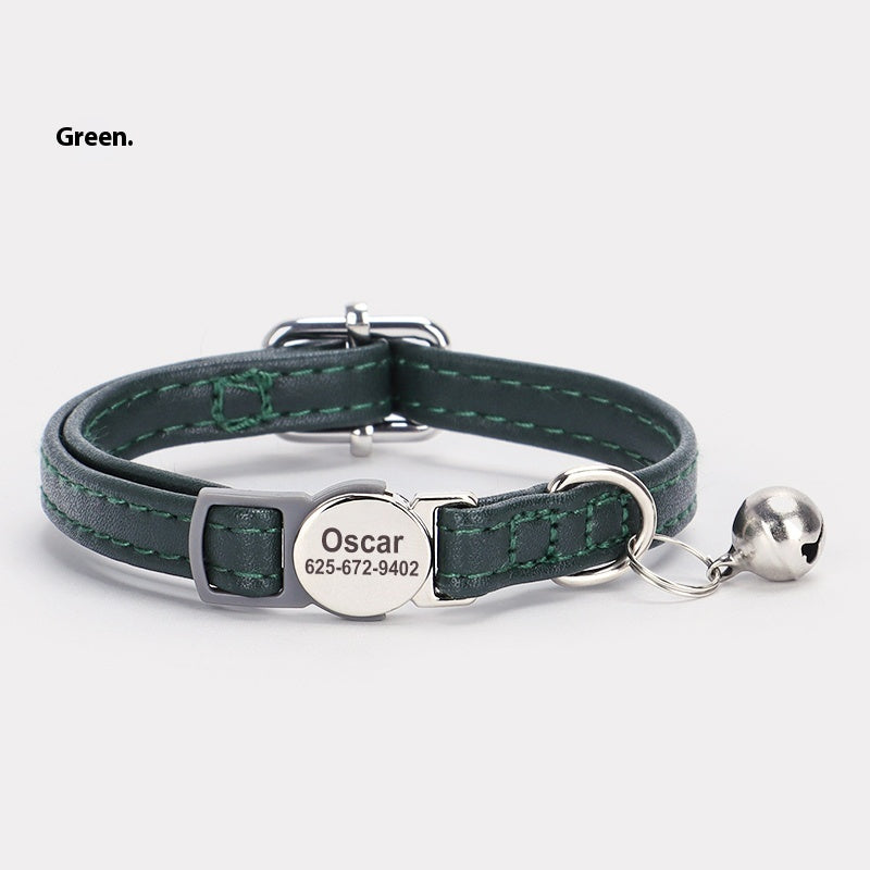 Katzenhalsband mit Gravur, Leder – Bild 5 | LuxeStyle