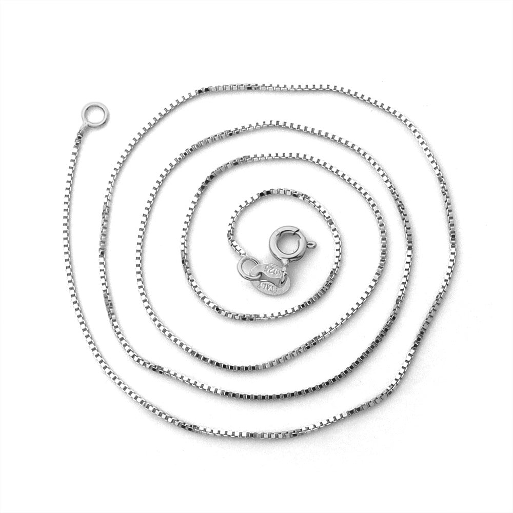 S925 Silber Halskette mit Boxkette