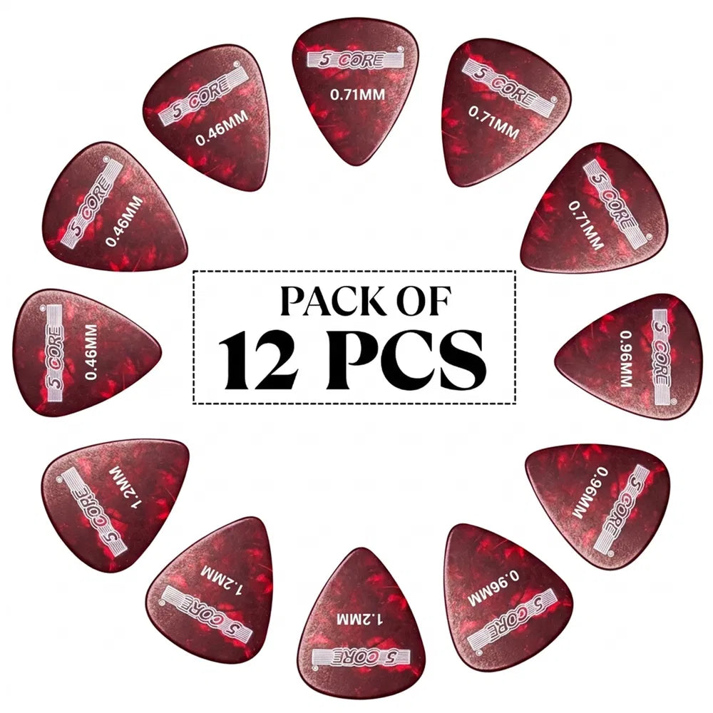 5 Core Gitarrenplektren, 12er-Set
