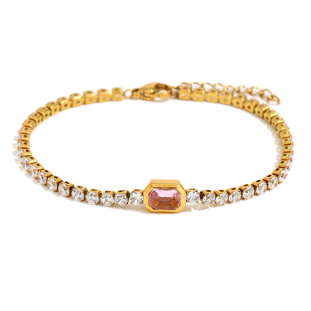 Vergoldetes Zirkon-Armband aus Edelstahl | LuxeStyle