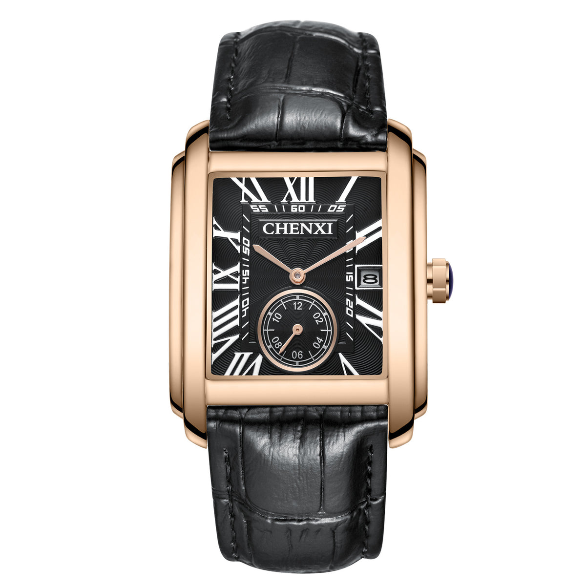 Herren Quarzuhr mit eckigem Zifferblatt – Bild 6 | LuxeStyle