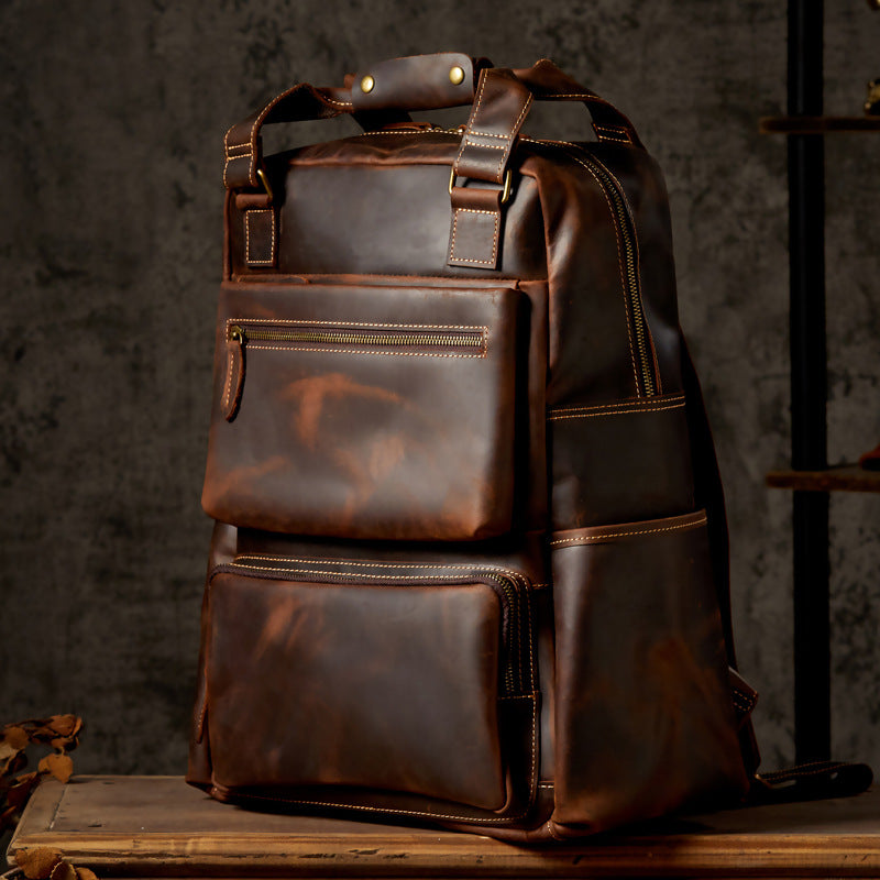 Retro Rucksack aus Crazy Horse Leder – Bild 2 | LuxeStyle
