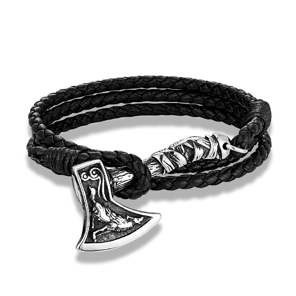 Handgewobenes Doppelstrang-Lederarmband für Männer – Bild 7 | LuxeStyle
