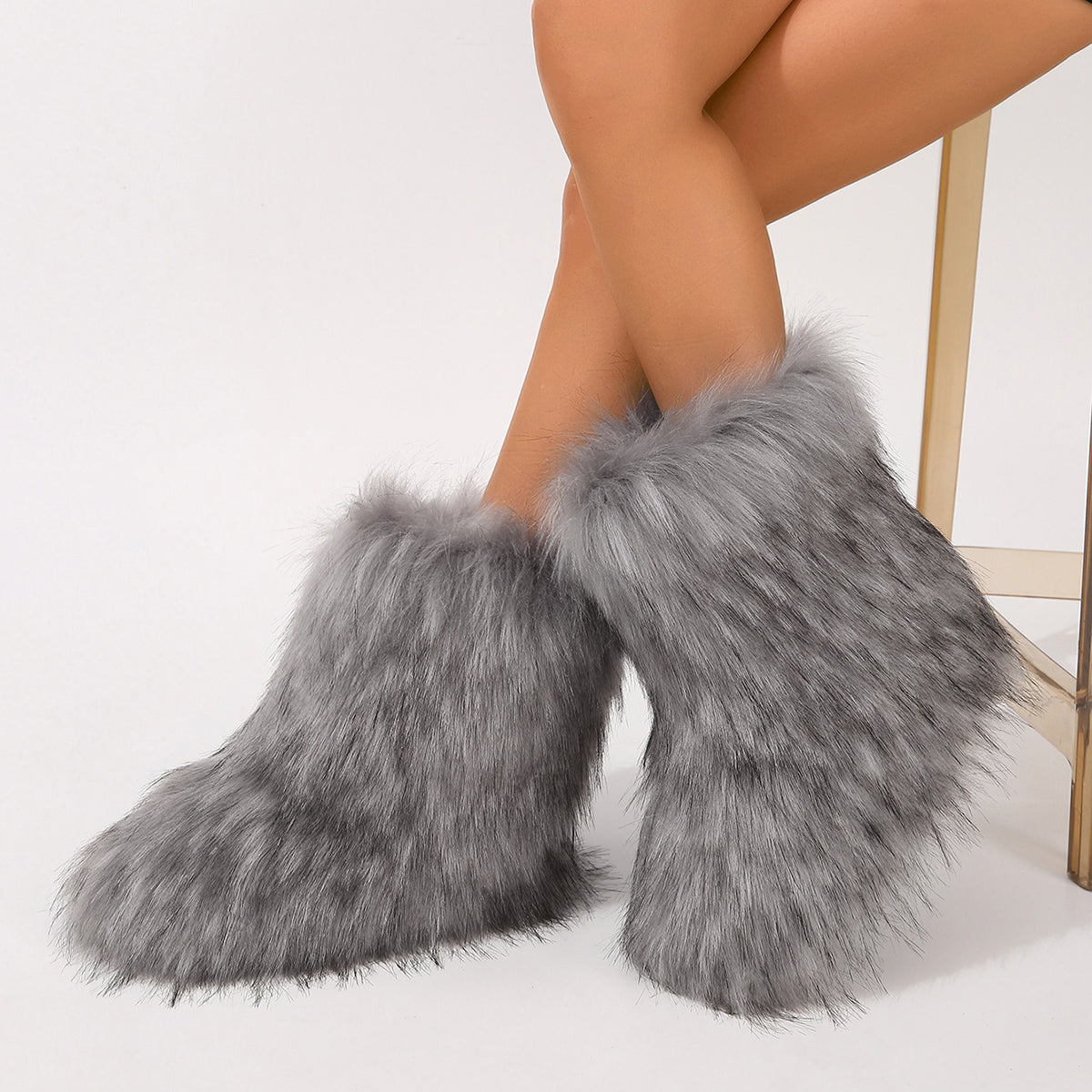 Winter Mid-Calf Stiefel aus Faux Fell