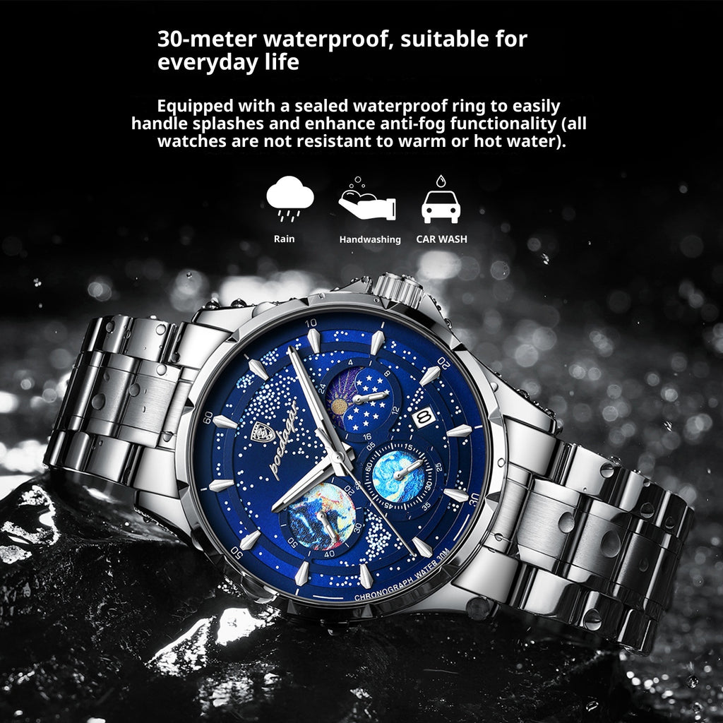 Quarz-Herrenuhr mit Stahlarmband – Bild 9 | LuxeStyle