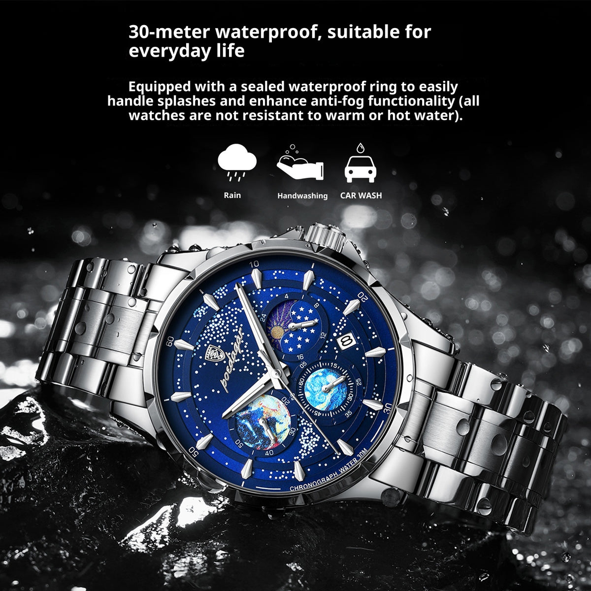 Quarz-Herrenuhr mit Stahlarmband – Bild 9 | LuxeStyle