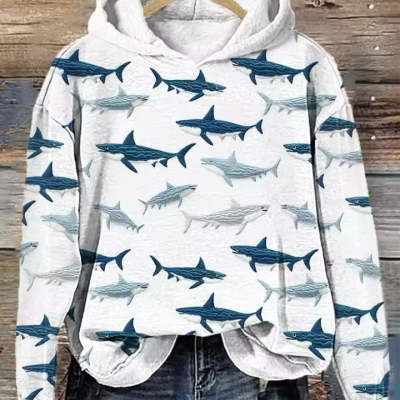 Damen 3D Digital-Print Hoodie mit Kapuze