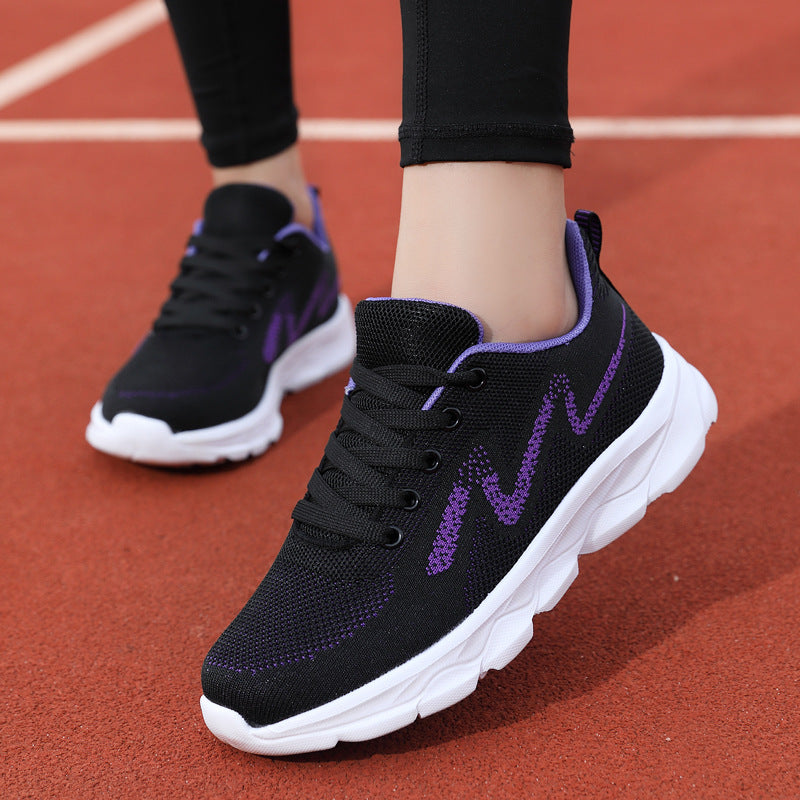 Schwarze Damen-Sneaker, Leichtgewicht & atmungsaktiv mit weicher Sohle