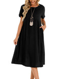 Freizeitkleid Oversize Rundhals Kurzarm – Bild 8 | LuxeStyle