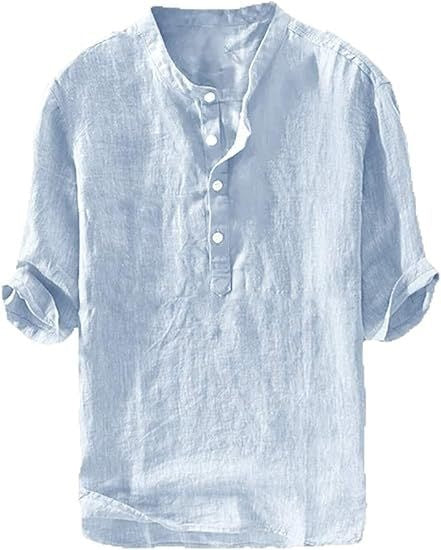 Leinenhemd Kurzarm Loose-Fit für Herren