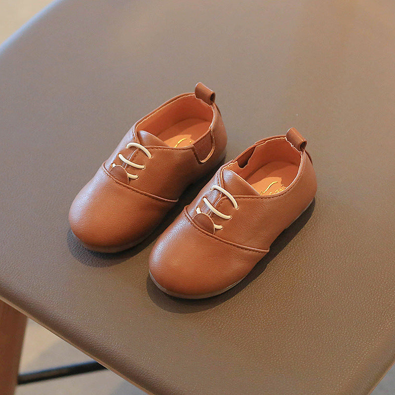 Kinder Leder-Halbschuhe mit Klettverschluss