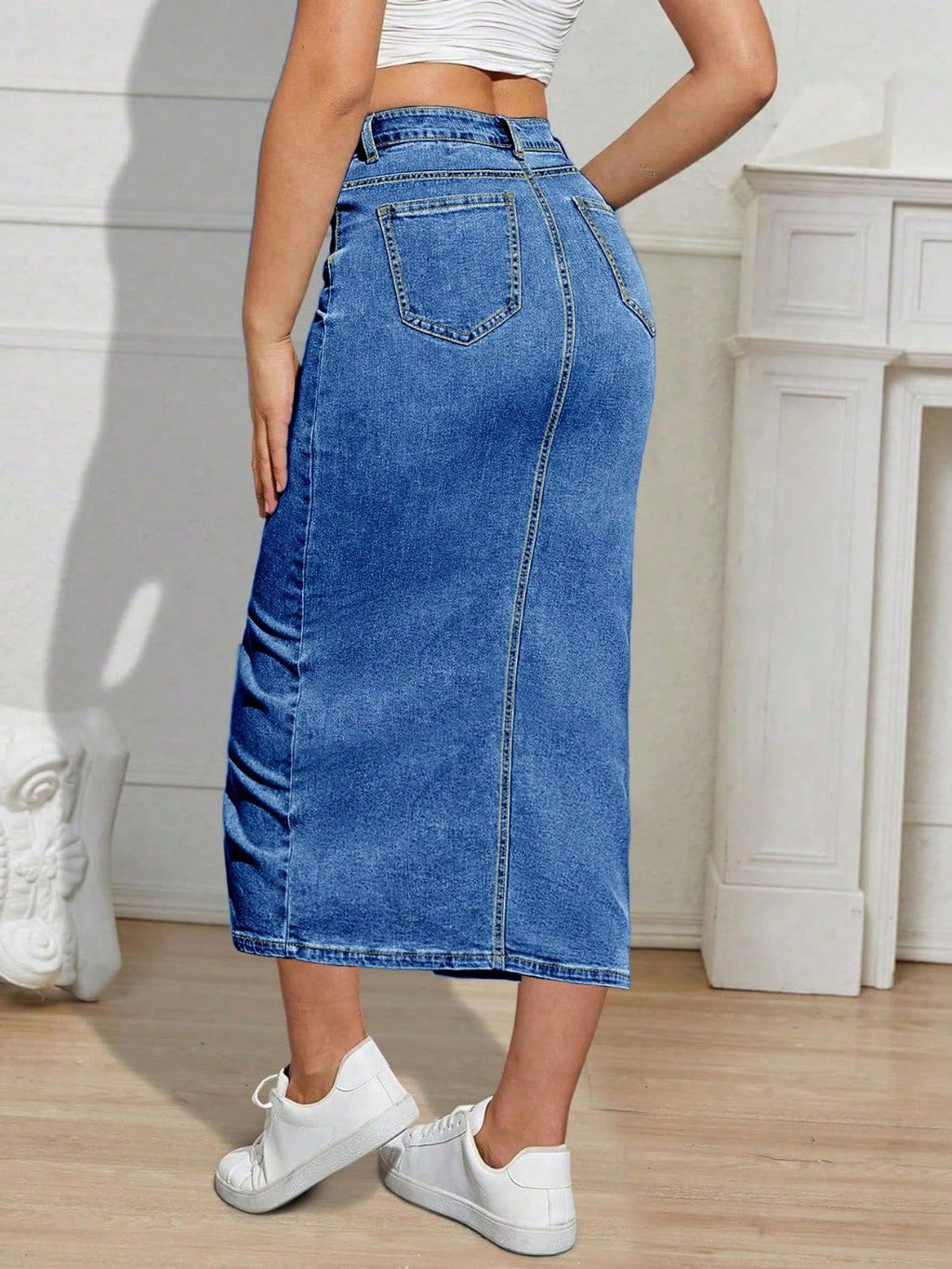 Mid-Länge Bodycon Kleid, Stretch, Figurumspielend
