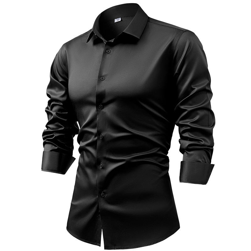 Satinlangarm Shirt Herren – Bild 9 | LuxeStyle