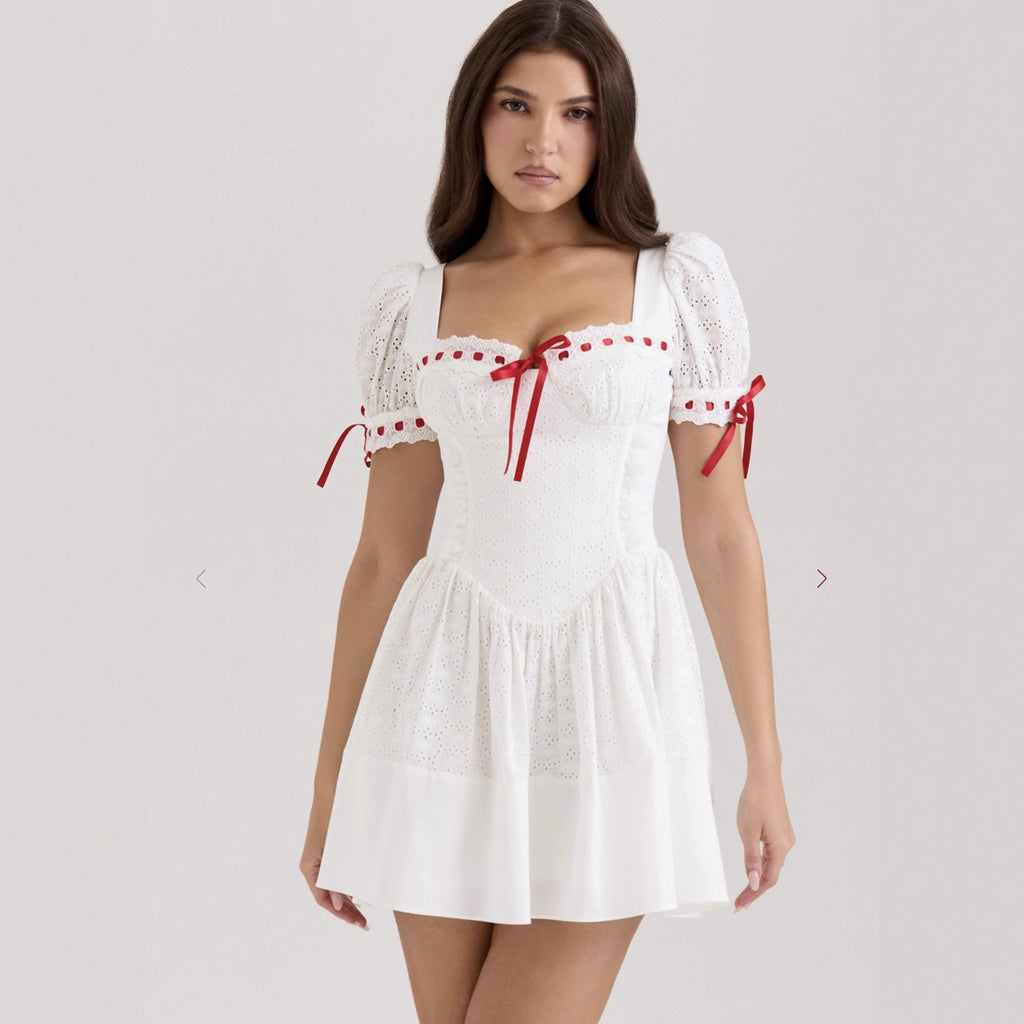 Süsses A-Linien Minikleid mit Schleife