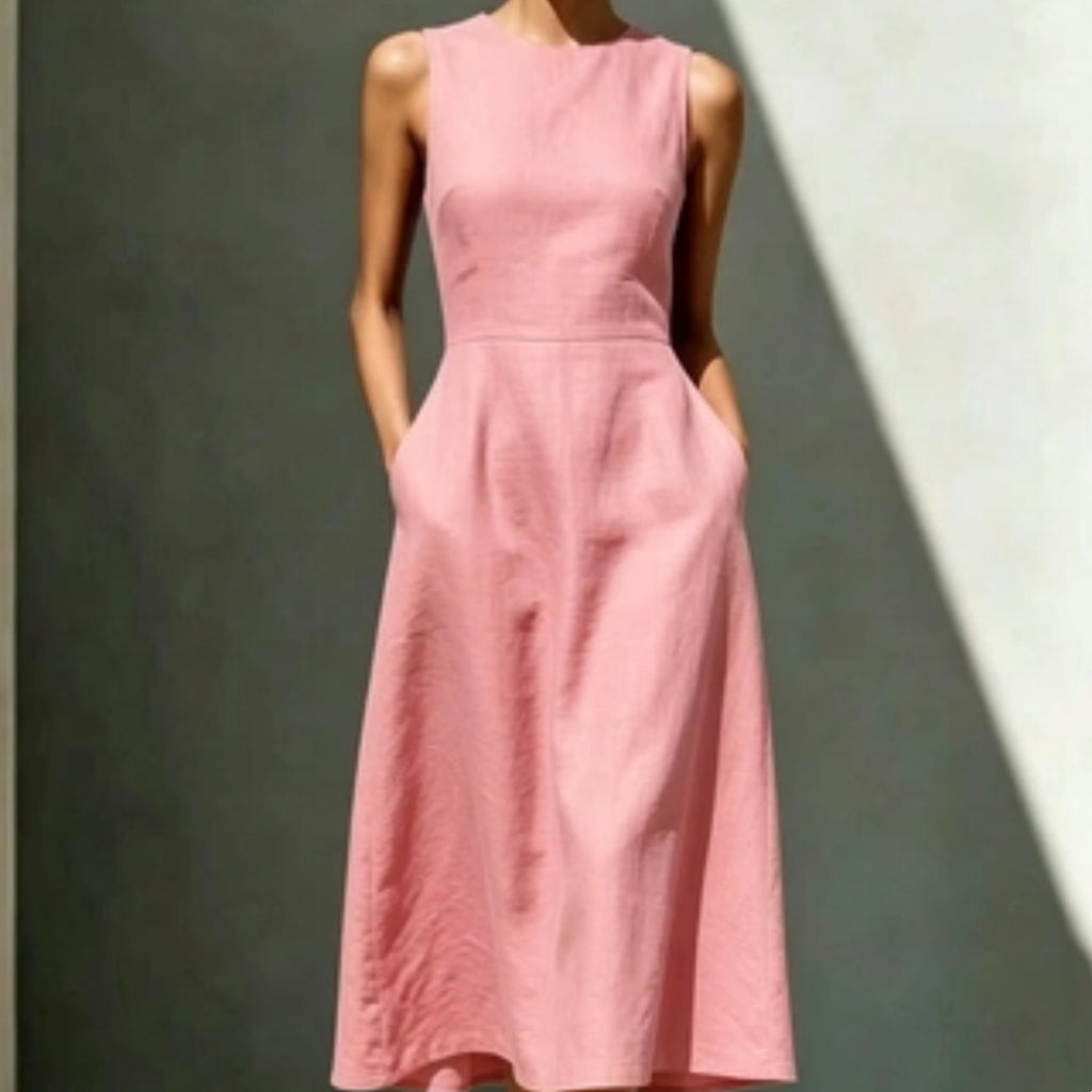 Ärmelloses Midi-Kleid mit Patchwork-Design
