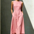 Ärmelloses Midi-Kleid mit Patchwork-Design – Bild 1 | LuxeStyle