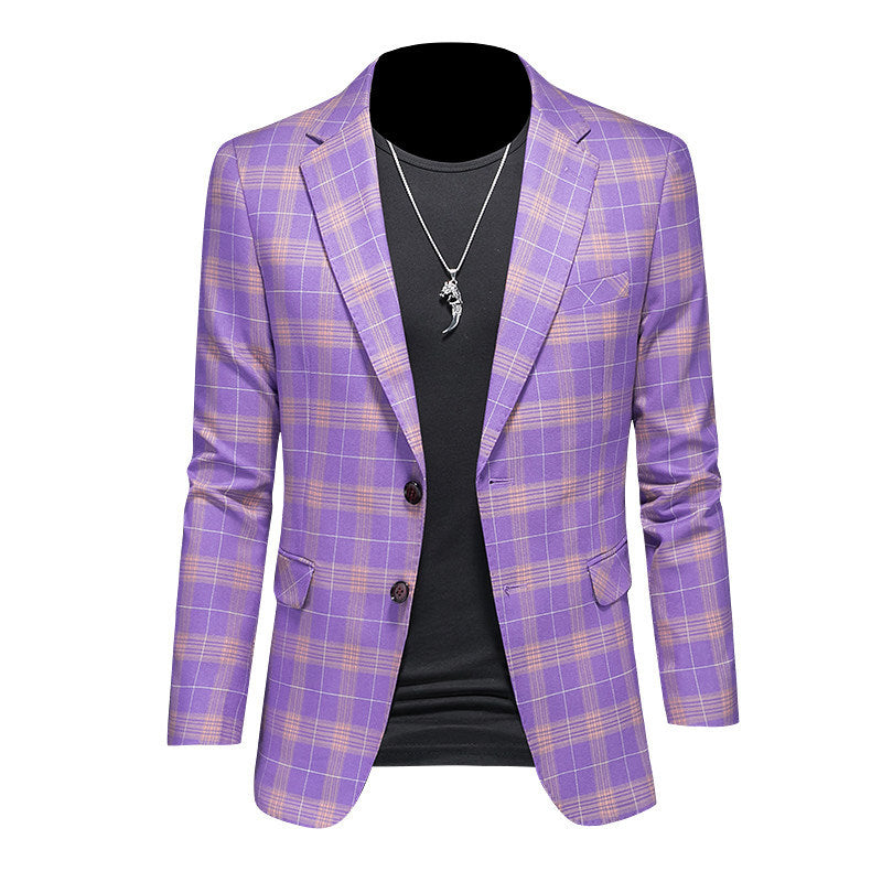 Herren Slim-Fit-Sakko mit Plaidmuster