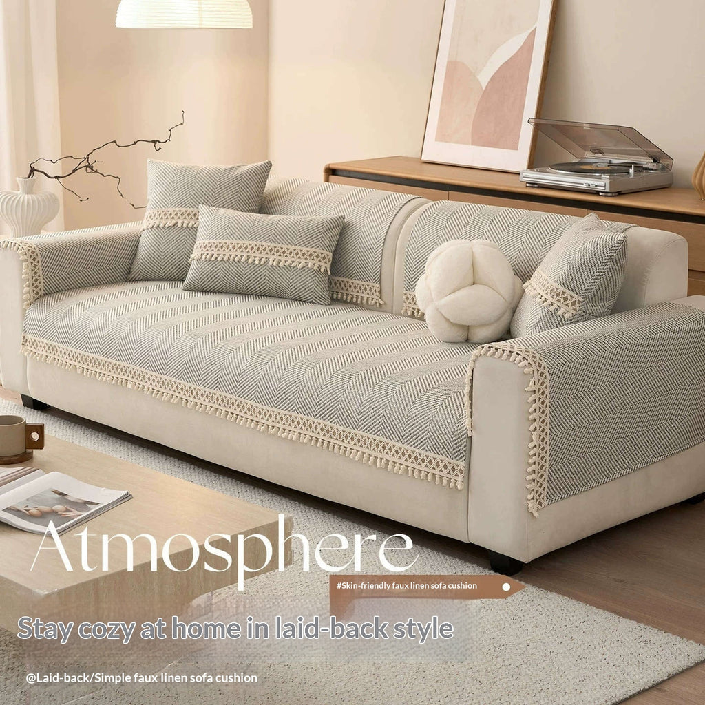 Sofa-Kissenbezug Retro Baumwoll-Leinen – Bild 3 | LuxeStyle