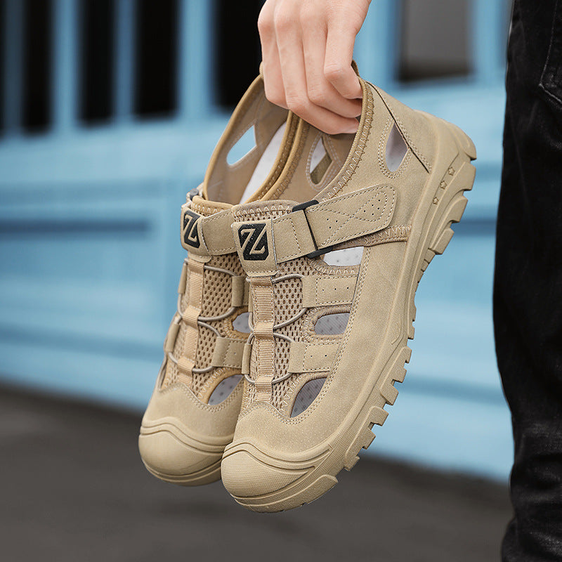 Atmungsaktive Casual-Sandalen mit Klettverschluss