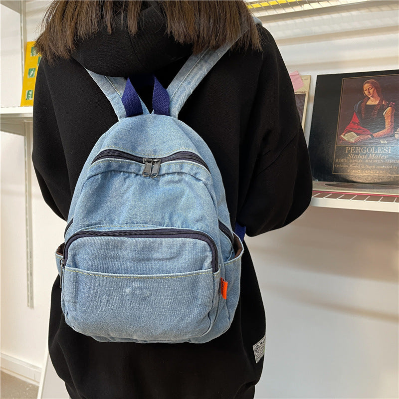Damen Rucksack aus gewaschenem Denim Canvas