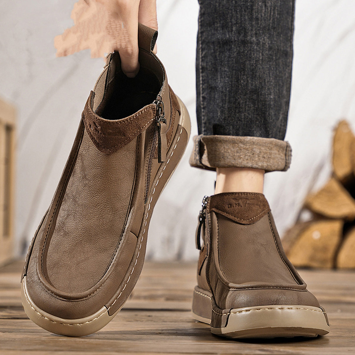 Herren-Stiefeletten mit Reissverschluss – Bild 4 | LuxeStyle