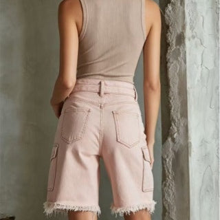 Cropped Jeans mit Washed-Effekt