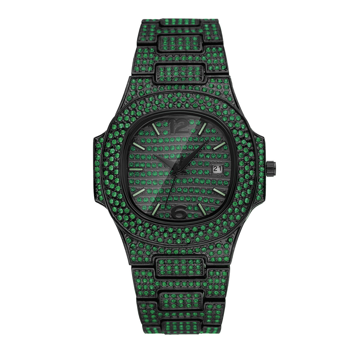 Niche Hip Hop Color Diamond Herrenuhr – Ansicht 2