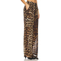Leopard Chiffon Hose mit weitem Bein
