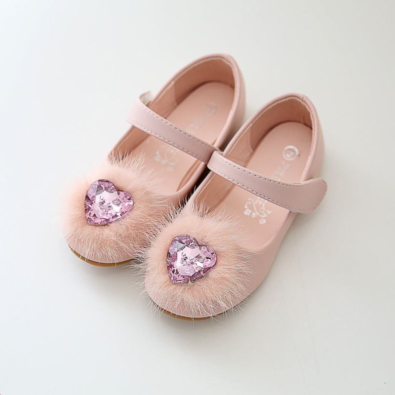 Mädchen-Lauflernschuhe aus Mikrofaser-Leder