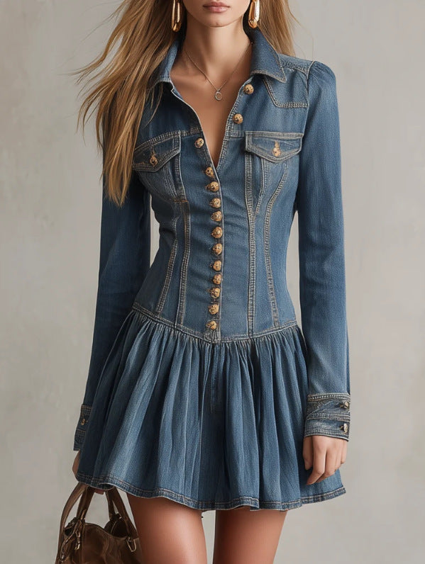 Mini-Short mit Rüschen aus Denim – Bild 3 | LuxeStyle