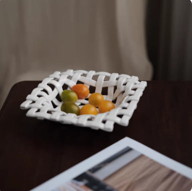 Keramik Korb – geflochtene Optik