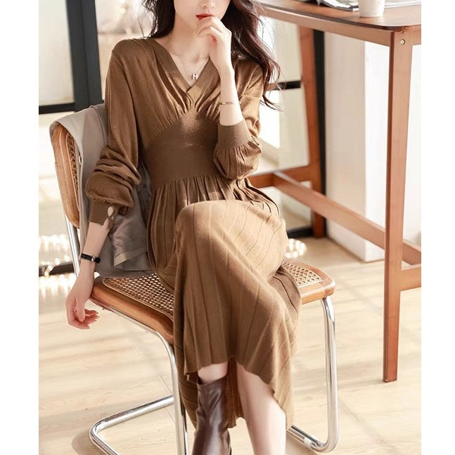 Elegantes V-Ausschnitt Kleid