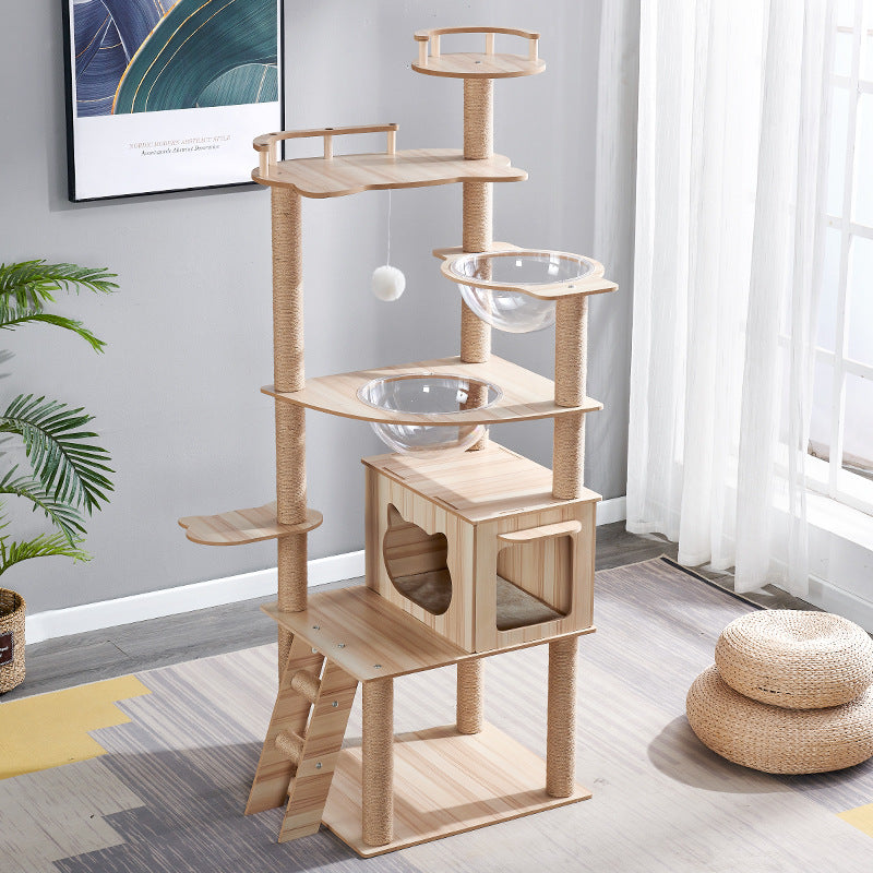 Katzenkletterwand mit Nest und Kratzbrett