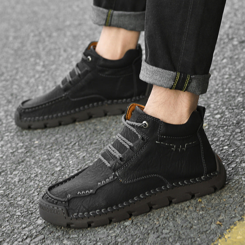 Warme Retro-Stiefeletten aus Samt für Herren