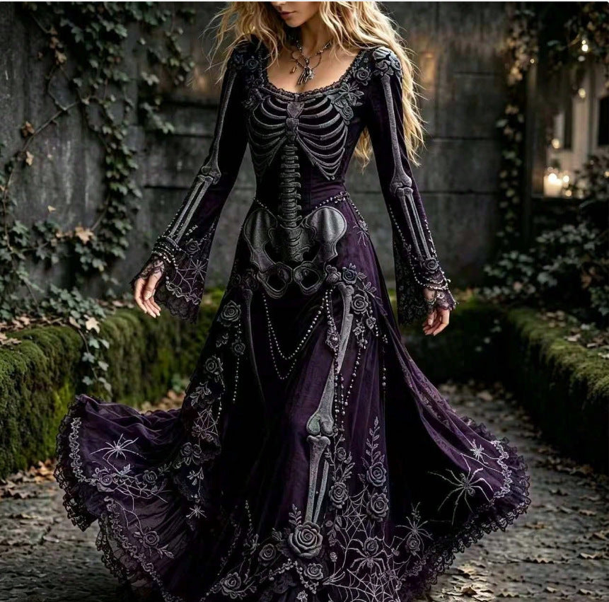 Damenkleid mit Print und Spitzenbesatz – Bild 3 | LuxeStyle