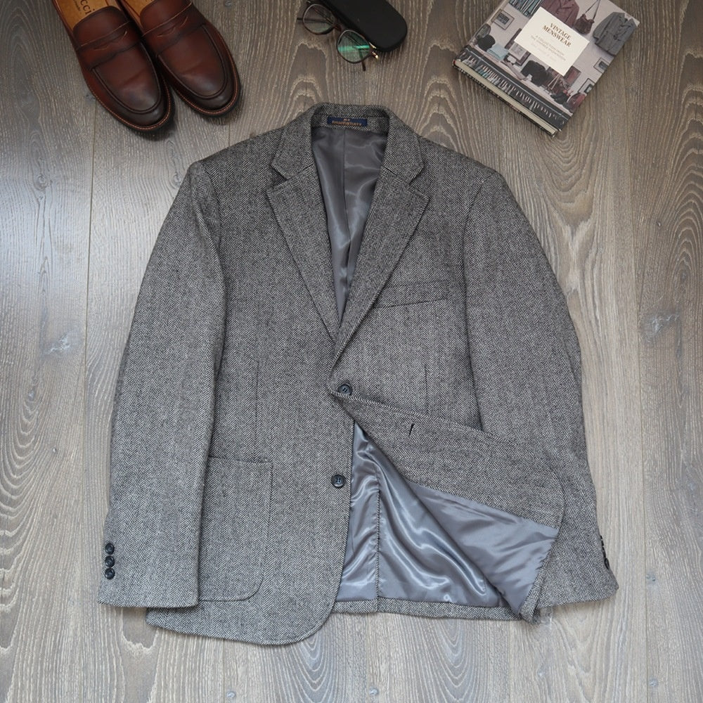 Herren Sakko Fischgrat-Muster Slim Fit – Ansicht 3