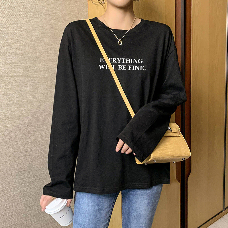 Langarmshirt aus Baumwolle mit Letter-Print