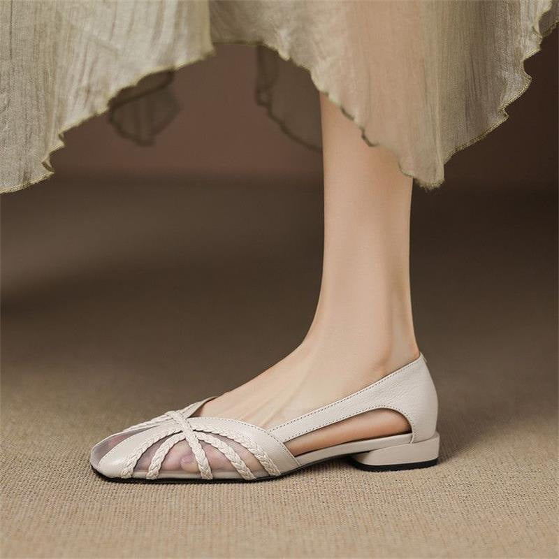 Atmungsaktive Mesh-Sandalen mit niedrigem Absatz – Bild 2 | LuxeStyle
