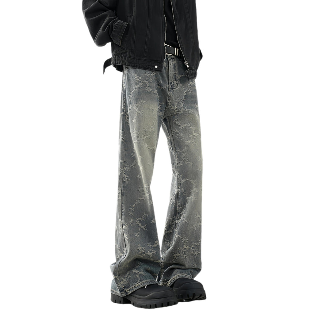 Jacquard Denim Cropped Flared Hose Herren – Bild 2 | LuxeStyle