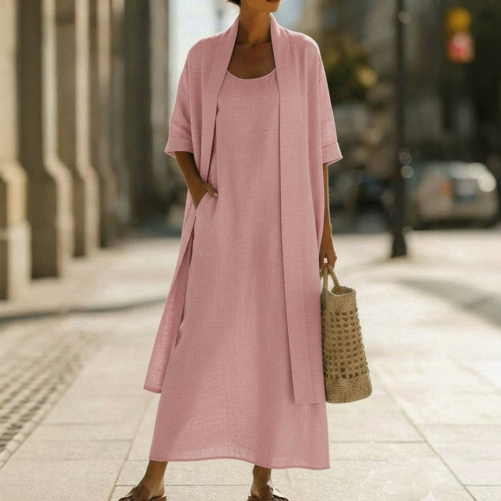 Elegantes Zweiteiler-Kleid im A-Linien-Schnitt