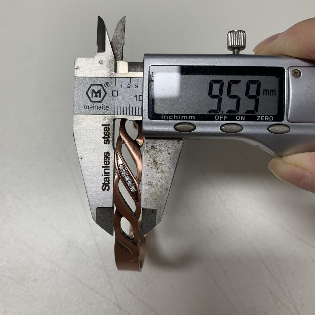 Kupferarmband mit Zirkonia und Unendlichkeits-Symbol