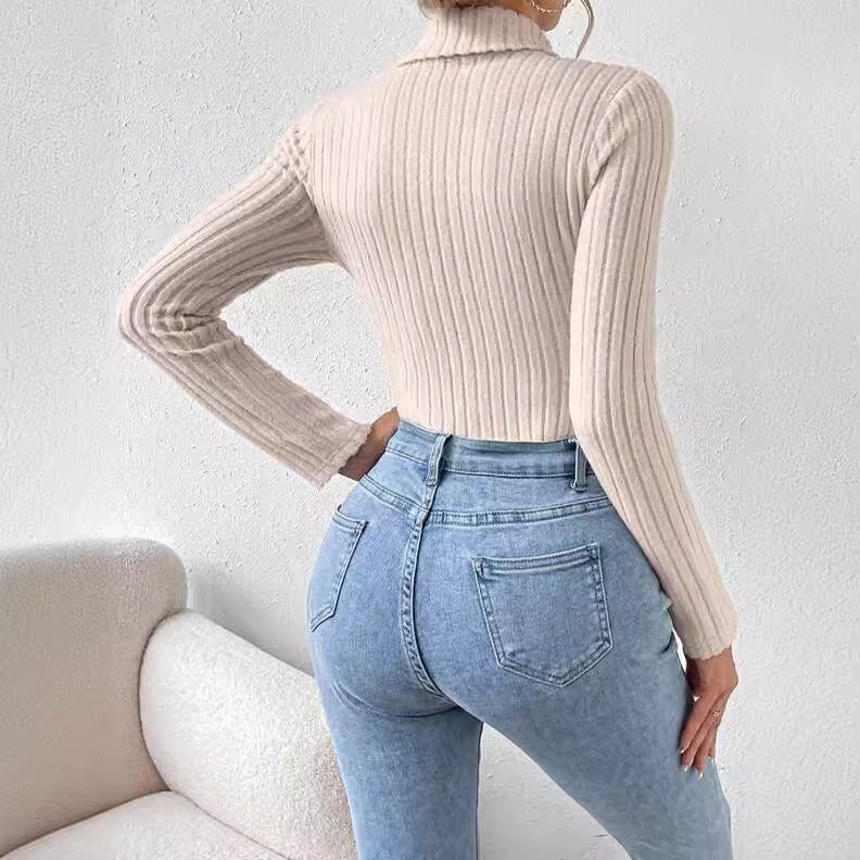 Französisch Halskappe Langarm Jumpsuit