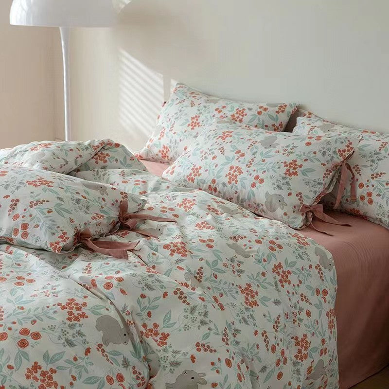 Retro Blumen-Bettwäsche-Set aus Baumwolle – Bild 2 | LuxeStyle
